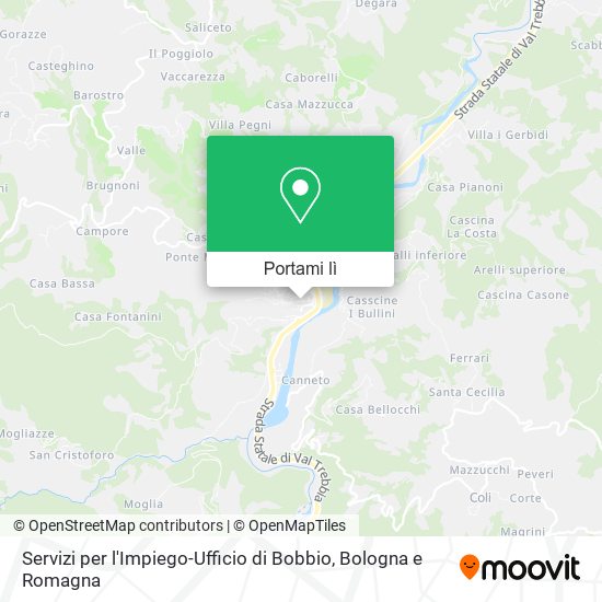 Mappa Servizi per l'Impiego-Ufficio di Bobbio