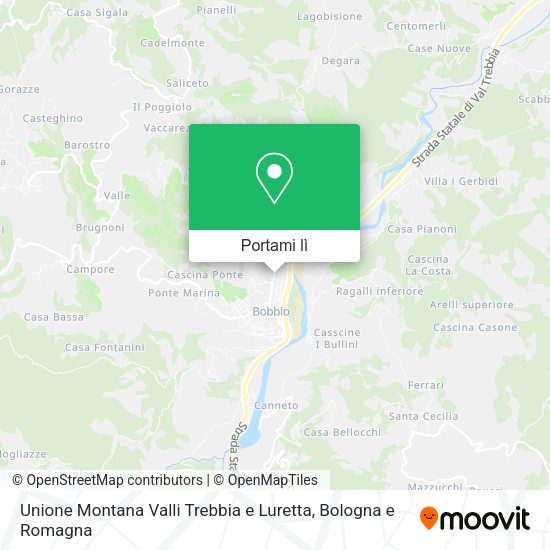 Mappa Unione Montana Valli Trebbia e Luretta