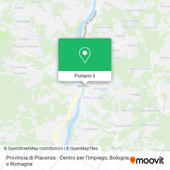 Mappa Provincia di Piacenza - Centro per l'Impiego