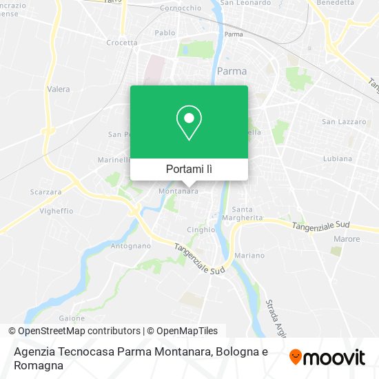 Mappa Agenzia Tecnocasa Parma Montanara