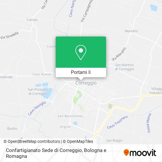 Mappa Confartigianato Sede di Correggio