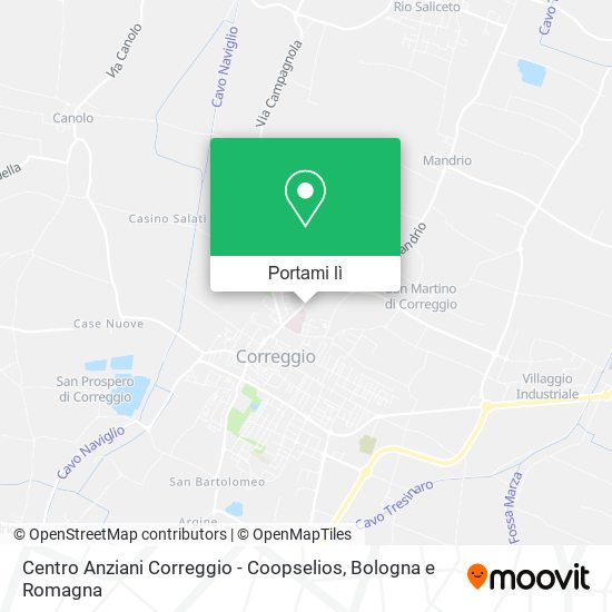 Mappa Centro Anziani Correggio - Coopselios