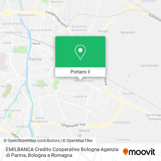 Mappa EMILBANCA Credito Cooperativo Bologna-Agenzia di Parma