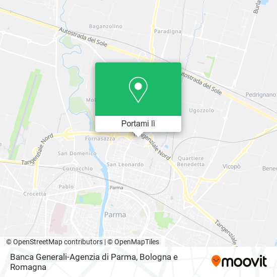 Mappa Banca Generali-Agenzia di Parma
