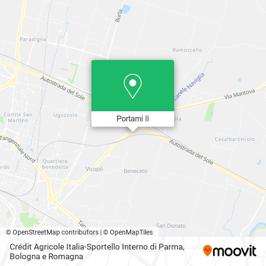 Mappa Crédit Agricole Italia-Sportello Interno di Parma