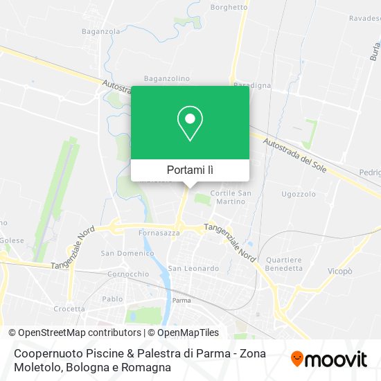 Mappa Coopernuoto Piscine & Palestra di Parma - Zona Moletolo