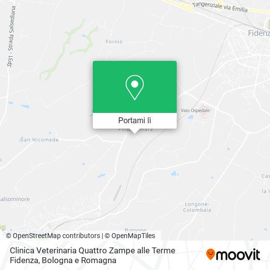 Mappa Clinica Veterinaria Quattro Zampe alle Terme Fidenza