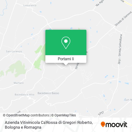 Mappa Azienda Vitivinicola Ca'Rossa di Gregori Roberto