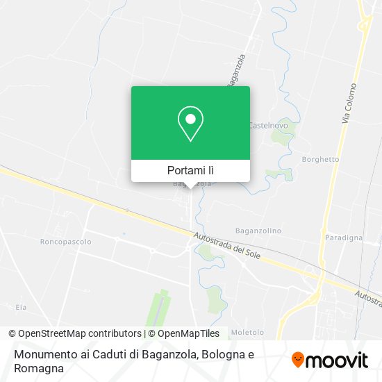 Mappa Monumento ai Caduti di Baganzola