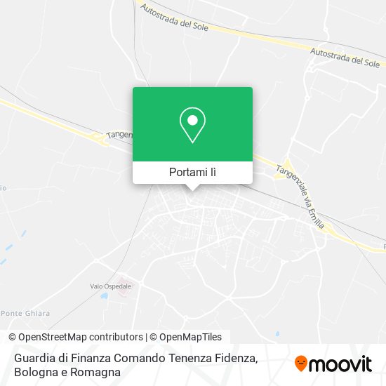 Mappa Guardia di Finanza Comando Tenenza Fidenza