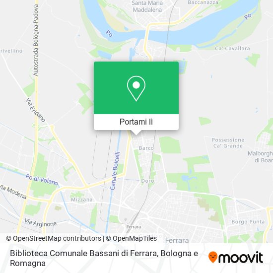 Mappa Biblioteca Comunale Bassani di Ferrara