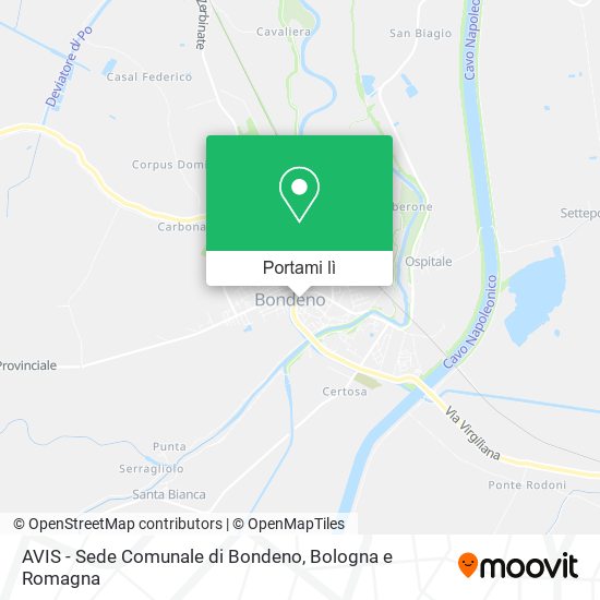 Mappa AVIS - Sede Comunale di Bondeno