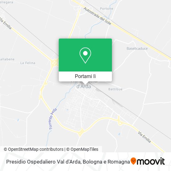Mappa Presidio Ospedaliero Val d'Arda