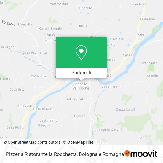 Mappa Pizzeria Ristorante la Rocchetta