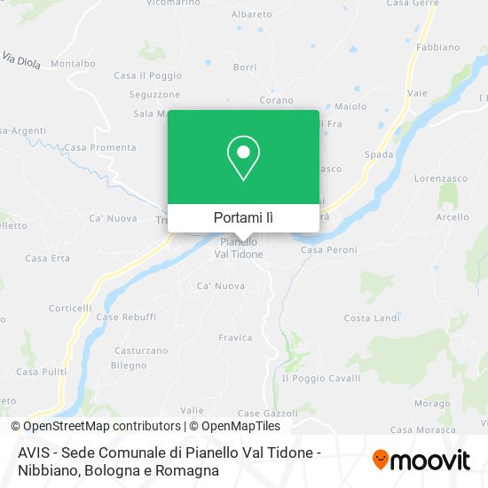 Mappa AVIS - Sede Comunale di Pianello Val Tidone - Nibbiano