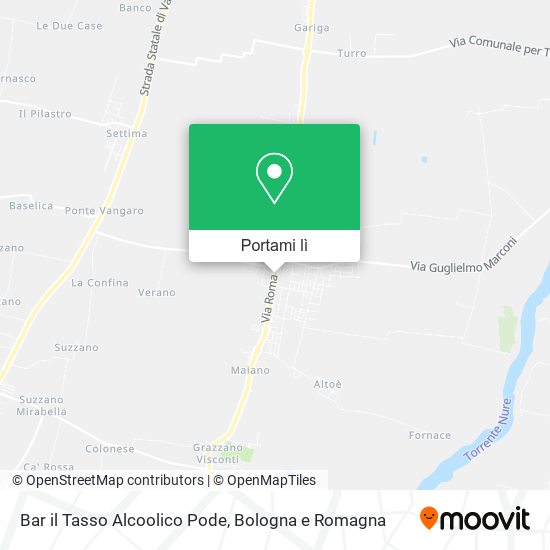 Mappa Bar il Tasso Alcoolico Pode