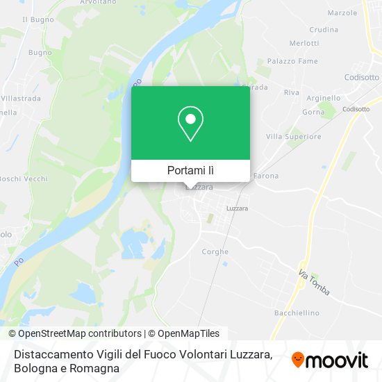Mappa Distaccamento Vigili del Fuoco Volontari Luzzara