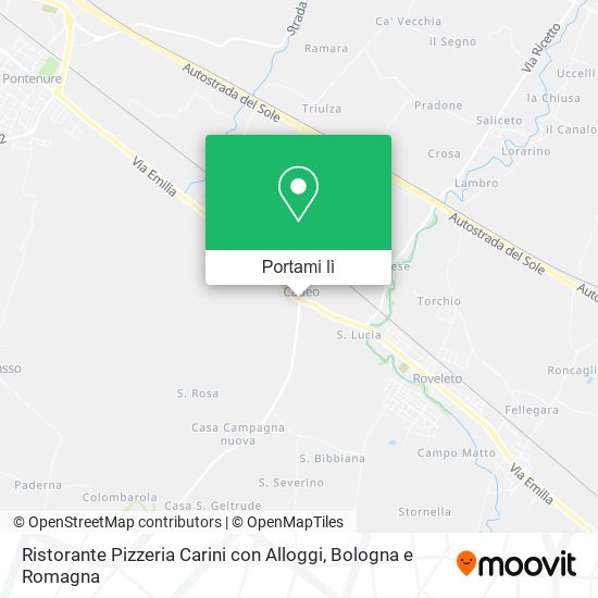 Mappa Ristorante Pizzeria Carini con Alloggi
