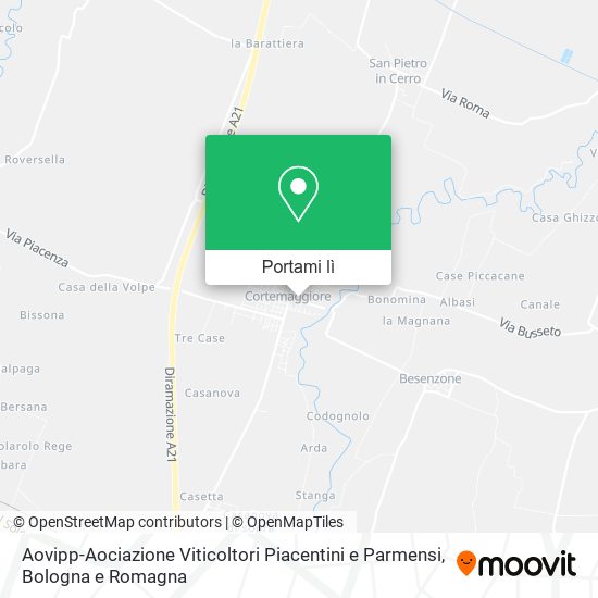 Mappa Aovipp-Aociazione Viticoltori Piacentini e Parmensi