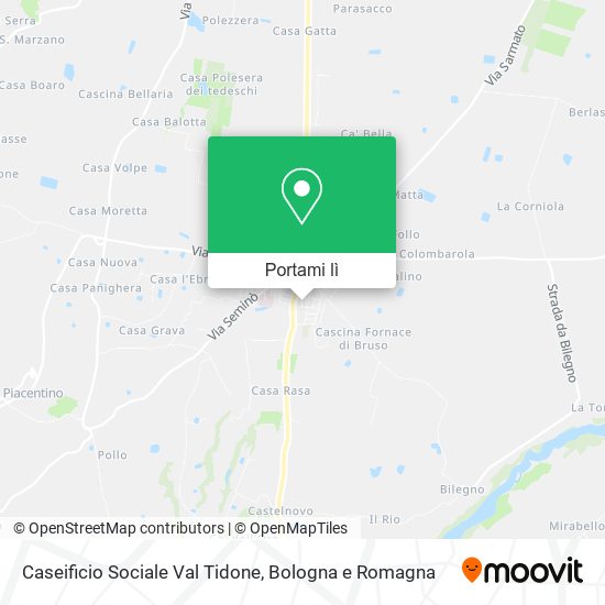 Mappa Caseificio Sociale Val Tidone
