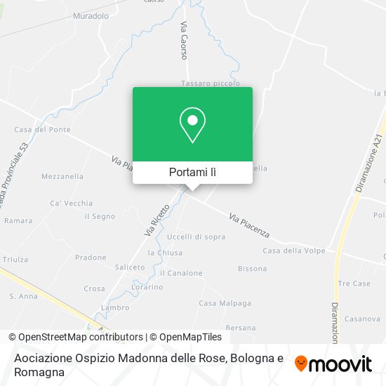 Mappa Aociazione Ospizio Madonna delle Rose