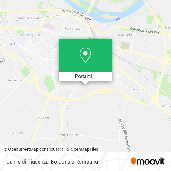 Mappa Canile di Piacenza