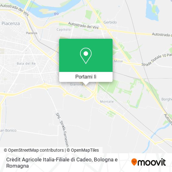 Mappa Crèdit Agricole Italia-Filiale di Cadeo