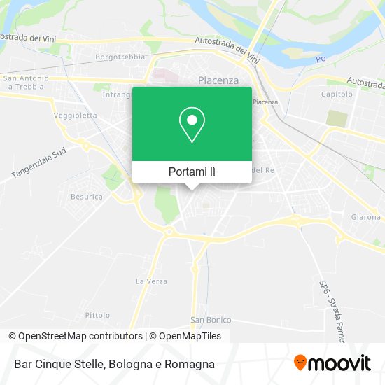 Mappa Bar Cinque Stelle