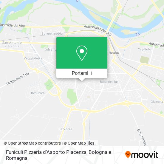 Mappa Funiculì Pizzeria d'Asporto Piacenza