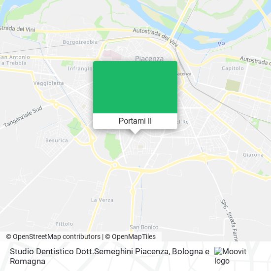 Mappa Studio Dentistico Dott.Semeghini Piacenza