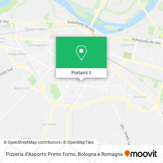 Mappa Pizzeria d'Asporto Primo Forno