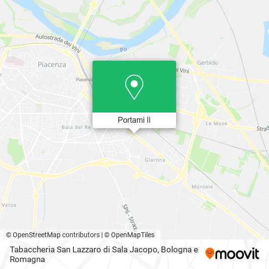 Mappa Tabaccheria San Lazzaro di Sala Jacopo