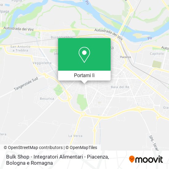 Mappa Bulk Shop - Integratori Alimentari - Piacenza