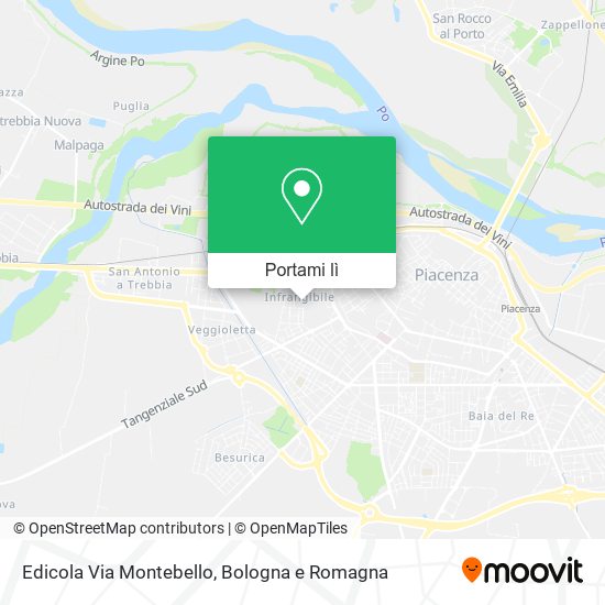 Mappa Edicola Via Montebello