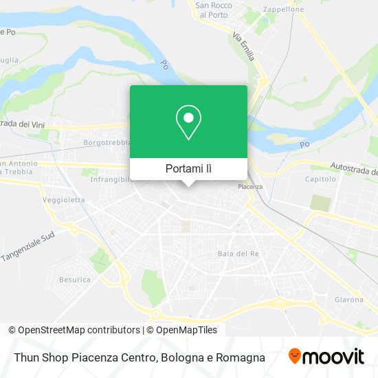 Mappa Thun Shop Piacenza Centro