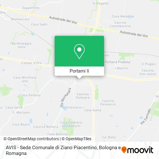 Mappa AVIS - Sede Comunale di Ziano Piacentino