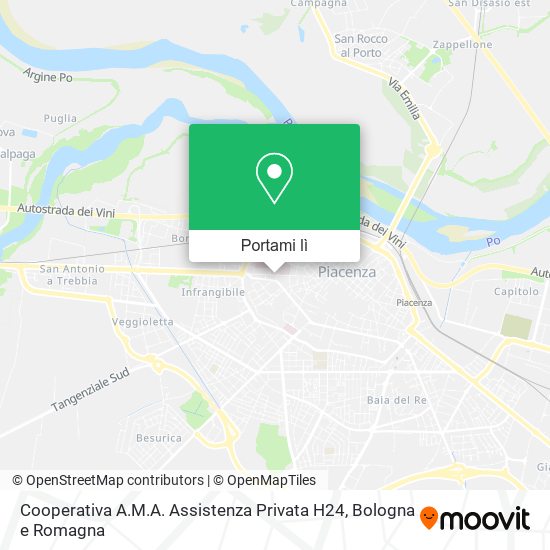 Mappa Cooperativa A.M.A. Assistenza Privata H24