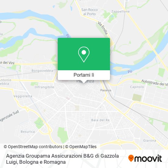 Mappa Agenzia Groupama Assicurazioni B&G di Gazzola Luigi