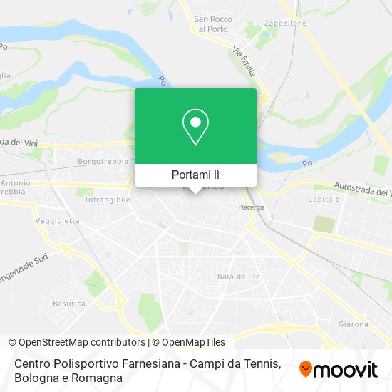 Mappa Centro Polisportivo Farnesiana - Campi da Tennis