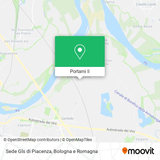 Mappa Sede Gls di Piacenza