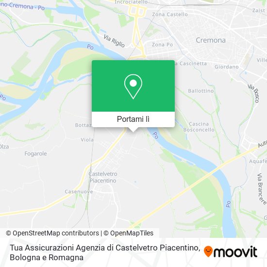 Mappa Tua Assicurazioni Agenzia di Castelvetro Piacentino