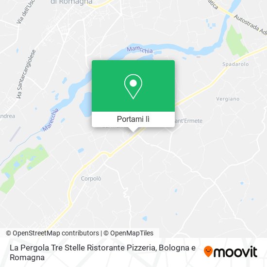 Mappa La Pergola Tre Stelle Ristorante Pizzeria