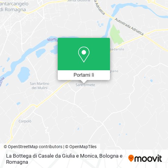 Mappa La Bottega di Casale da Giulia e Monica