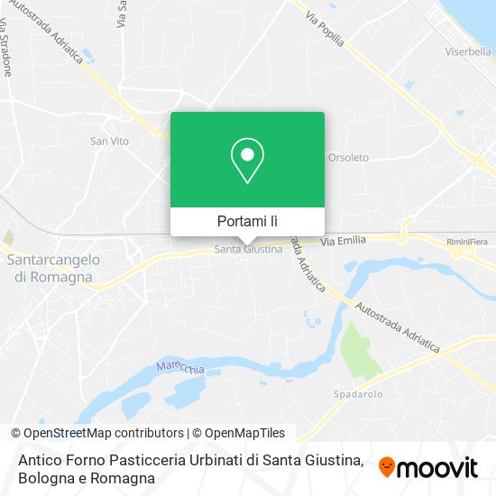 Mappa Antico Forno Pasticceria Urbinati di Santa Giustina
