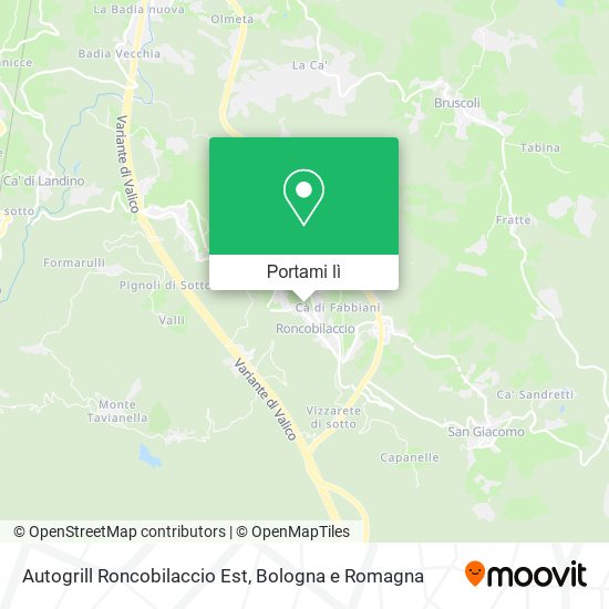 Mappa Autogrill Roncobilaccio Est