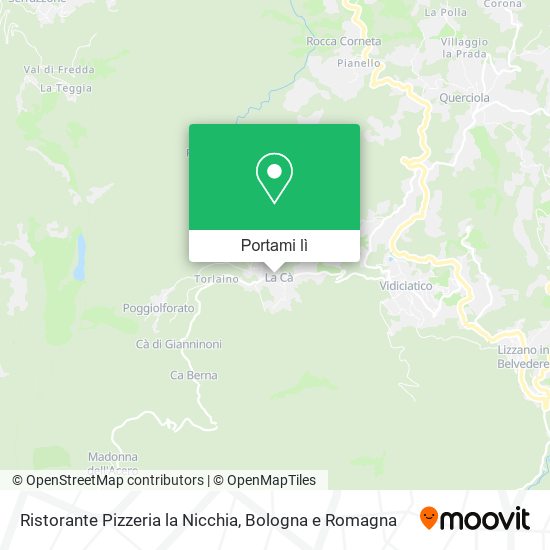 Mappa Ristorante Pizzeria la Nicchia