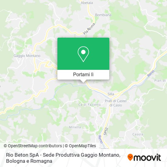 Mappa Rio Beton SpA - Sede Produttiva Gaggio Montano