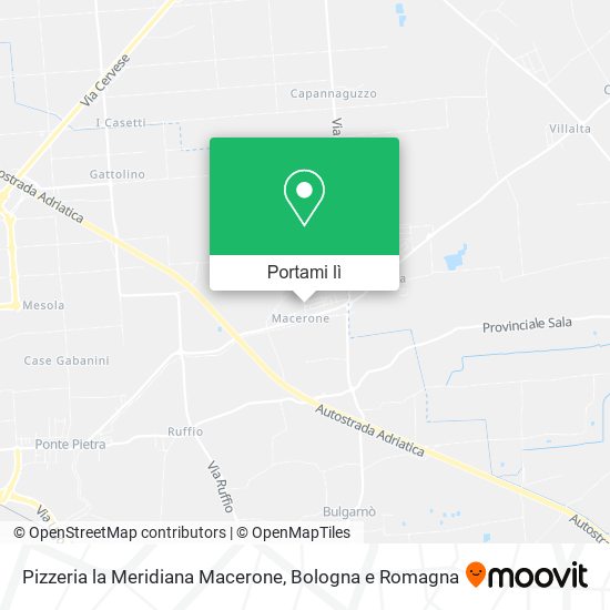 Mappa Pizzeria la Meridiana Macerone