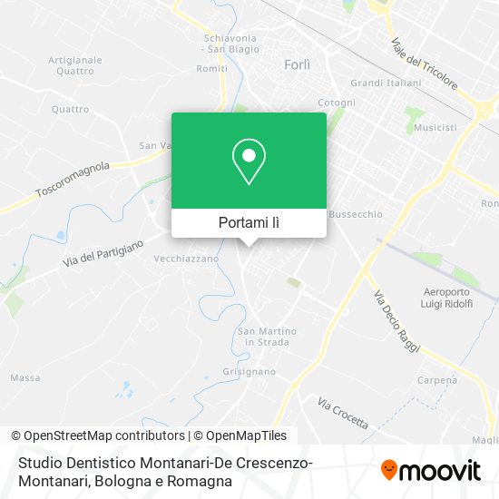Mappa Studio Dentistico Montanari-De Crescenzo-Montanari