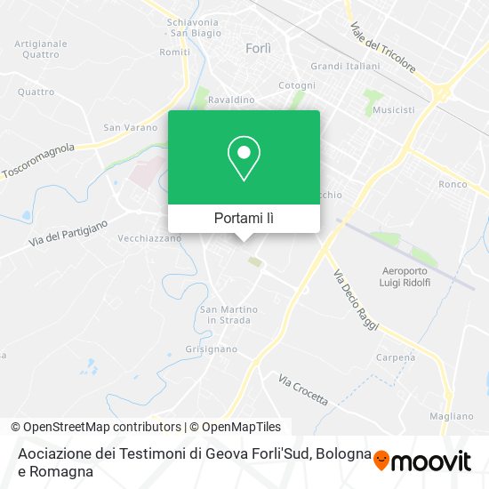 Mappa Aociazione dei Testimoni di Geova Forli'Sud